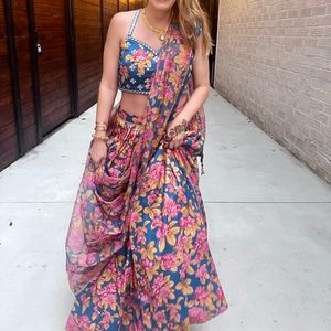 Ready to Wear women’s silk floral Indian Lehenga - Perfect for Indian Wedding